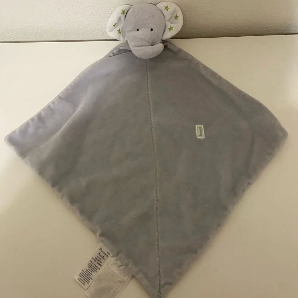 Precious Firsts Carter’s Gray Elephant Security Blanket Lovey Loved Rattle Stars